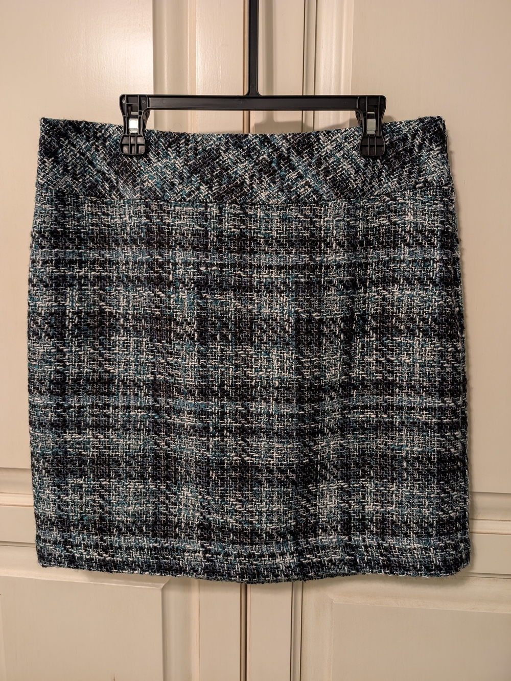 Loft Blue And Black Tweed Mini Skirt